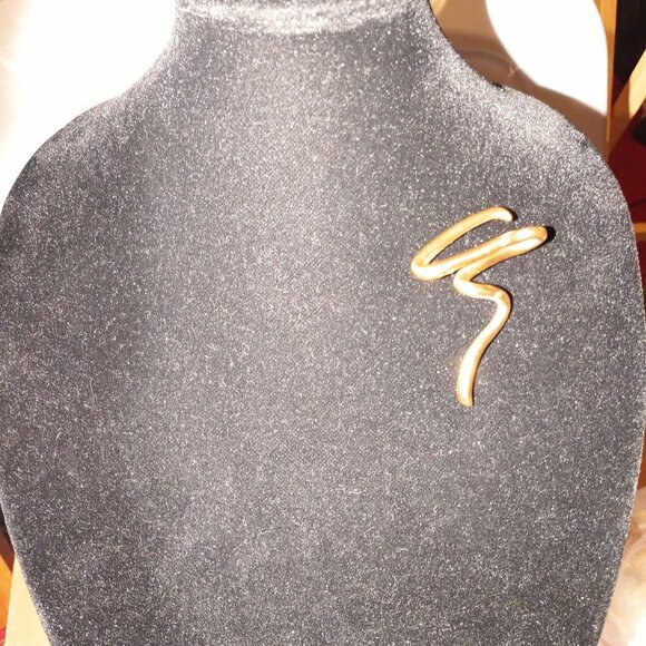 Abstract Gold-Tone Snake-Inspired Brooch Pin For Women-VINTAGE - Picture 4 of 4